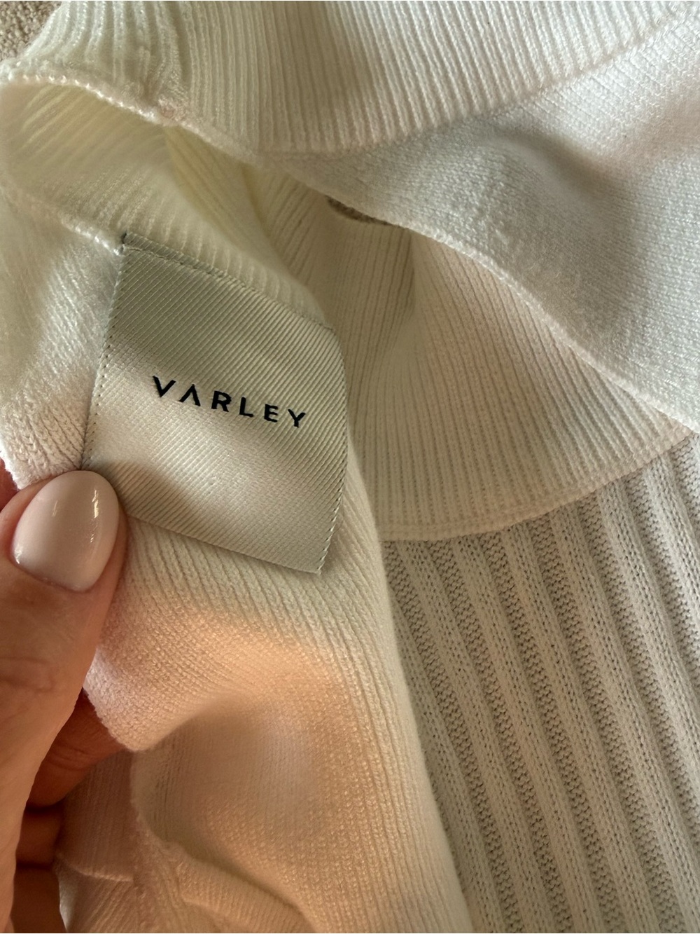 Varley White Ribbed Sleeveless Mock-Neck Tank - Picture 5 of 5